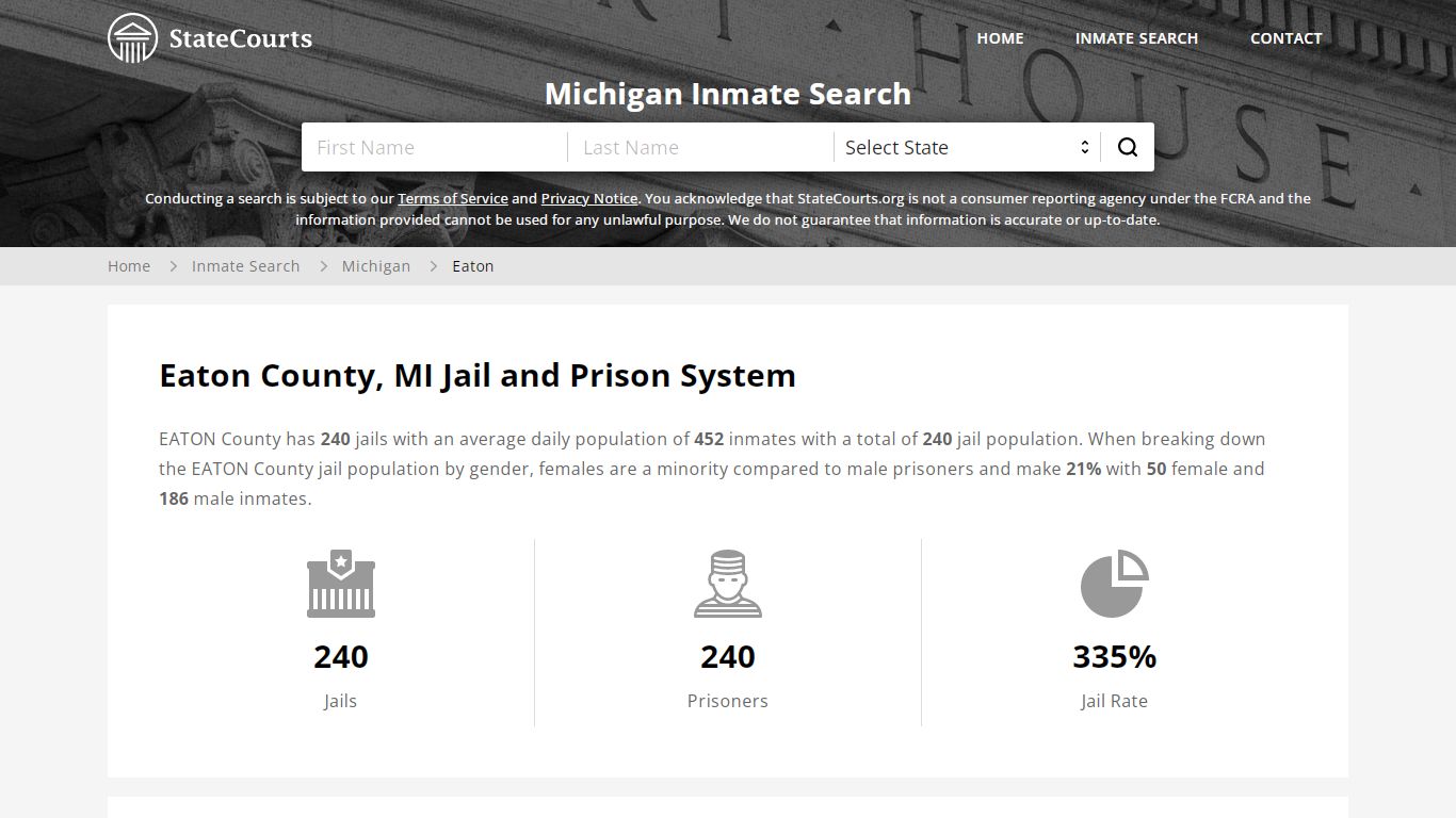 Eaton County, MI Inmate Search - StateCourts